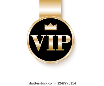 Vip round sticker gold