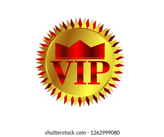 Vip round sticker gold