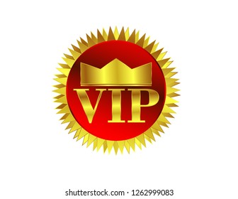Vip round sticker gold