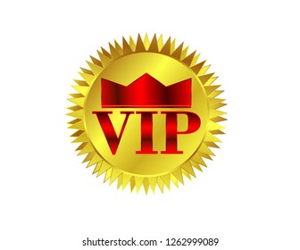 Vip round sticker gold