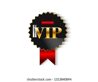 Vip round sticker gold