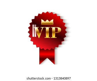 Vip round sticker gold