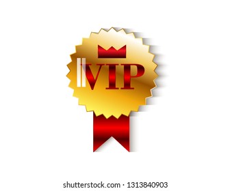 Vip round sticker gold