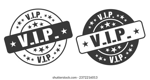 VIP rounded vector symbol set on white background