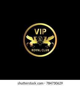 VIP Royal Club Gold Logo Vector Template Design