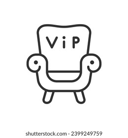 VIP seat, linear icon. Armchair. Line with editable stroke