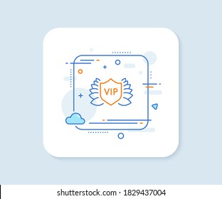 Vip security line icon. Abstract square vector button. Very important person protection sign. Member club privilege symbol. Vip security line icon. Quality concept badge. Vector
