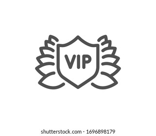 Vip security line icon. Very important person protection sign. Member club privilege symbol. Quality design element. Editable stroke. Linear style vip security icon. Vector