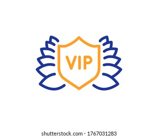 Vip security line icon. Very important person protection sign. Member club privilege symbol. Colorful thin line outline concept. Linear style vip security icon. Editable stroke. Vector