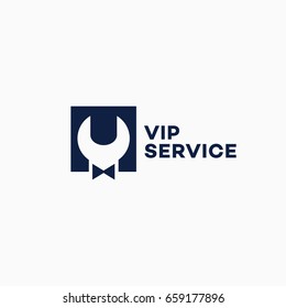 Vip service logo template design. Vector illustration.