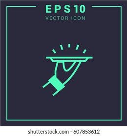 VIP service vector icon. design. simple icon for the web.Hand holding a tray