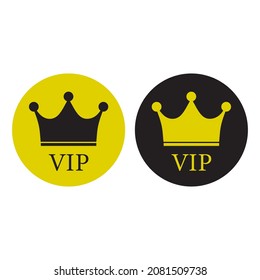 Vip Sign. Crown Icon . Vector Illustration