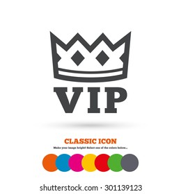 Vip sign icon. Membership symbol. Very important person. Classic flat icon. Colored circles. Vector