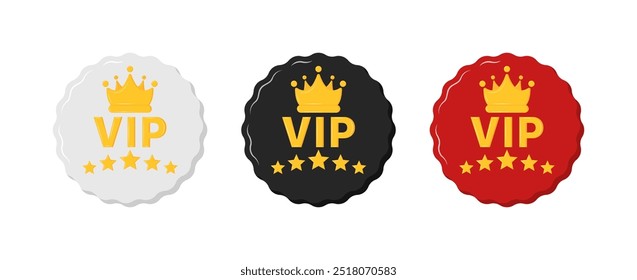 Iconos de conjunto de signos VIP. Estilo plano. Iconos del vector.