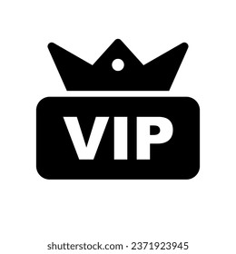Icono de silueta VIP. Beneficio preferencial especial. Vector.