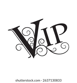 VIP Silhouette vector icon isolated on white background