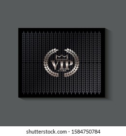 VIP silver on black background