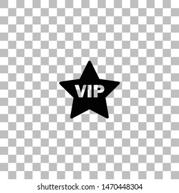 Vip star. Black flat icon on a transparent background. Pictogram for your project