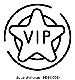 VIP star icon. Outline VIP star vector icon for web design isolated on white background