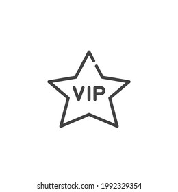 Icono de línea de estrella VIP. signo de estilo lineal para concepto móvil y diseño web. Icono de vector de contorno de estrella superior. Símbolo, ilustración del logotipo. Gráficos vectoriales