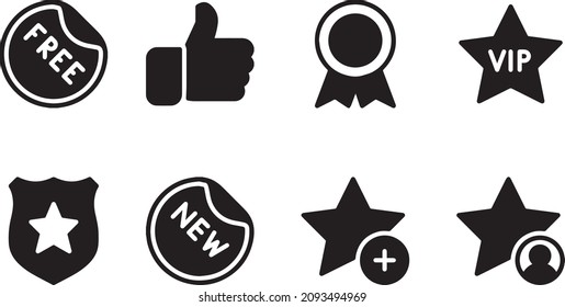 VIP star vote man plus sign mark icon
