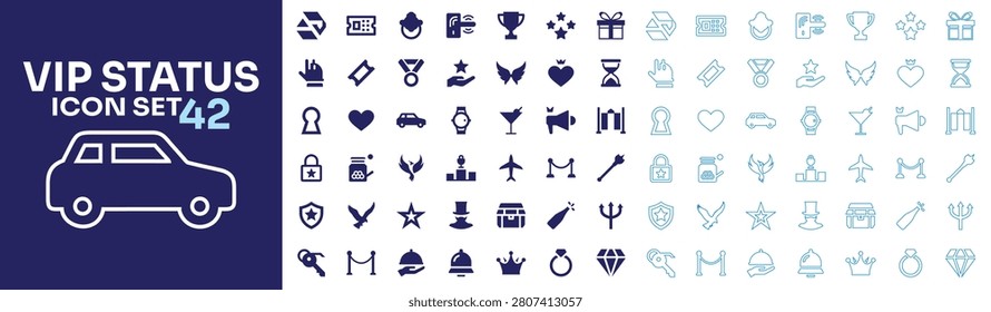 Vip status vector icons for luxury, privilege, and exclusive access.