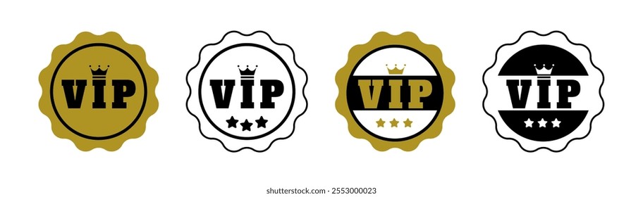 VIP sticker vector illustration, VIP icon Isolated, VIP label design Vector, VIP badge design, VIP-mark logo isolated.