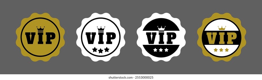 VIP sticker vector illustration, VIP icon Isolated, VIP label design Vector, VIP badge design, VIP-mark logo isolated.