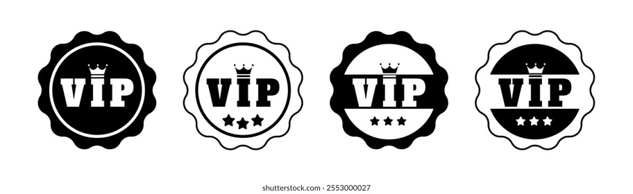 VIP sticker vector illustration, VIP icon Isolated, VIP label design Vector, VIP badge design, VIP-mark logo isolated.