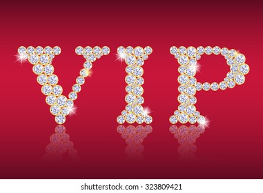 VIP tag composed from diamonds
