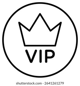 Vip text with crown icon simple flat icon vector symbol