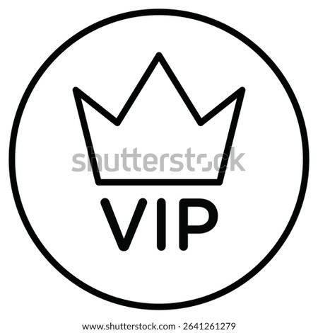 Vip text with crown icon simple flat icon vector symbol
