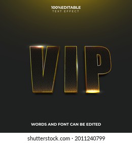 VIP Text Effect full editable word and text. Golden exclusive theme 