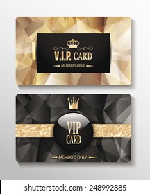 Tarjetas de texto VIP con elementos de diseño polígonal
