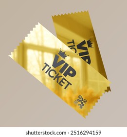 Tíquete Vip 3d vetor ouro render