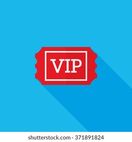 VIP Ticket Flat Long Shadow Icon