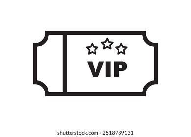 Ícone de tíquete Vip no plano de fundo branco