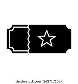 vip ticket icon with star, vector illustration, symbol, design logo template pictogram, for ui or ux isolated on white for mobile app, editable