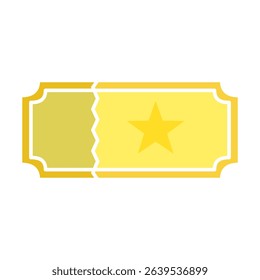 vip ticket icon with star, vector illustration, symbol, design logo template pictogram, for ui or ux isolated on white for mobile app, editable