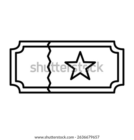 vip ticket icon with star, vector illustration, symbol, design logo template pictogram, for ui or ux isolated on white for mobile app, editable