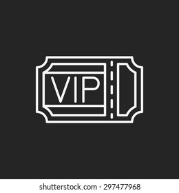 Vip Ticket Line Icon