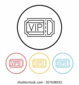 Vip Ticket Line Icon