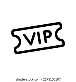 Vip ticket line symbol, vector editable stroke icon for user interface.