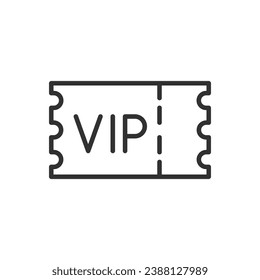 Entrada VIP, icono lineal. Línea con trazo editable