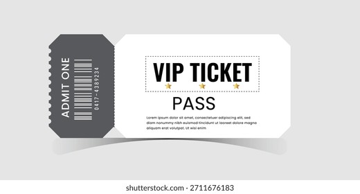 VIP Ticket Pass Ilustración vectorial de stock