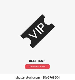 Vip ticket sign icon vector, party modern symbol vector vector illustration for web and mobil app isolated on grey background

