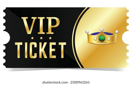 VIP ticket template. Ticket coupon invitation. Vector illustration