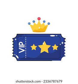 VIP ticket vector filled outline Sticker. EPS 10 file