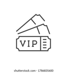 VIP tickets line outline icon