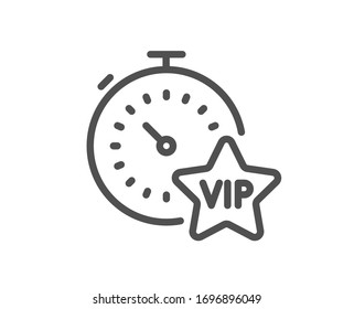 Vip timer line icon. Very important person sign. Member club privilege symbol. Quality design element. Editable stroke. Linear style vip timer icon. Vector